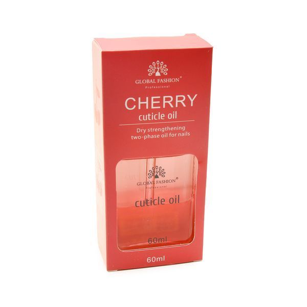 Суха олія зміцнювальна двофазна для нігтів Global Fashion Cherry 60ml Nat-0526 фото