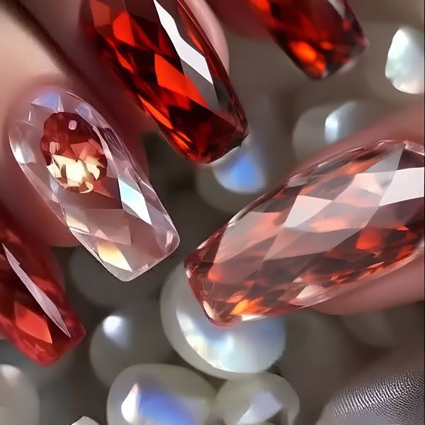 Гелевые типсы Designer 3D Diamond Fast Gel Tips DF4 Square 120шт. Nat-0424 фото