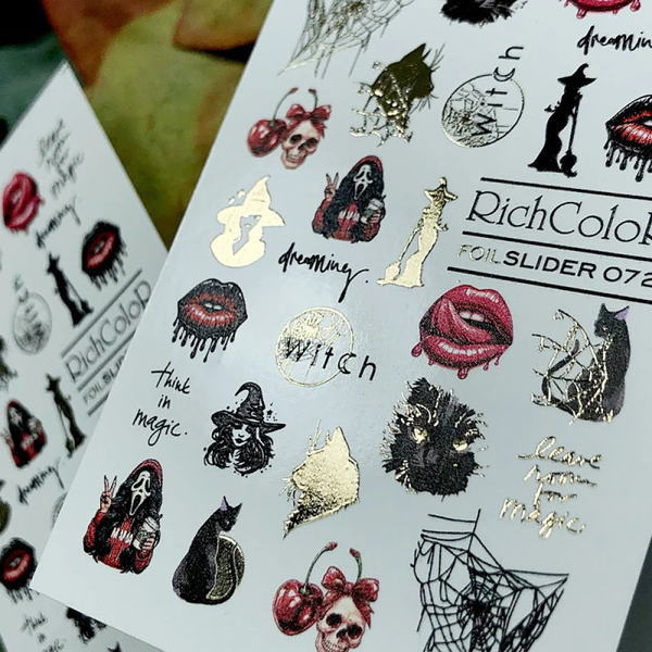 Слайдер наклейка для дизайна ногтей RichColor Foil Slider 072 Halloween 0006660 фото
