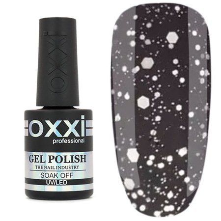 Топ для гель-лака Oxxi Professional Twist Mate Top 10 мл, № 3 Прозрачный с серебряными крошками 005007 фото