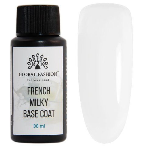 Global Fashion Молочная Каучуковая Френч База French Milky Base Coat 30мл. 007734 фото