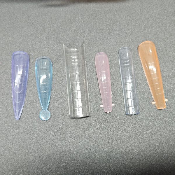 Верхние формы для наращивания ногтей многоразовые цветные Global Fashion MIX Plastic Form 288 PCS Nat-0376 фото
