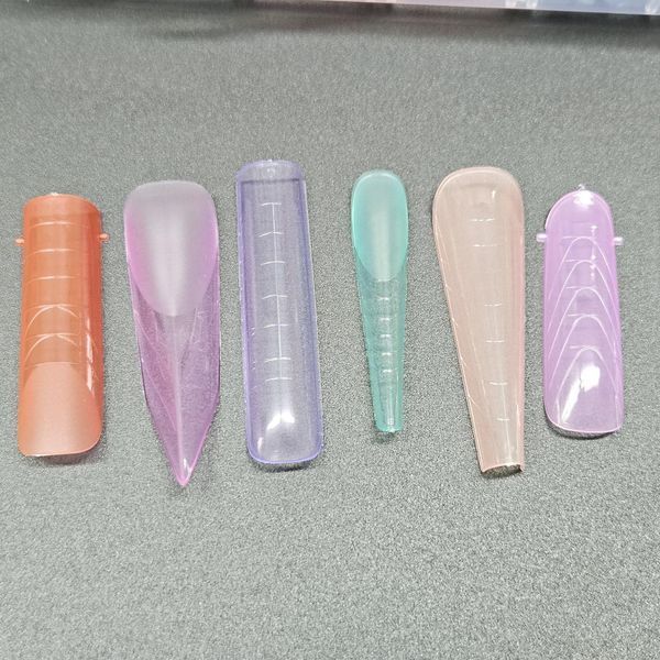 Верхние формы для наращивания ногтей многоразовые цветные Global Fashion MIX Plastic Form 288 PCS Nat-0376 фото