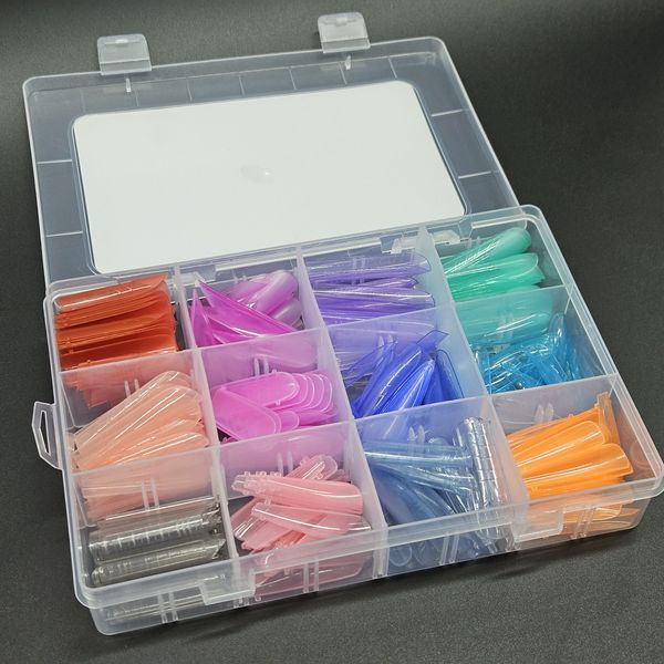 Верхние формы для наращивания ногтей многоразовые цветные Global Fashion MIX Plastic Form 288 PCS Nat-0376 фото