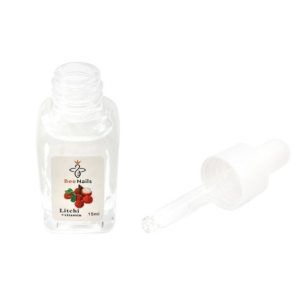 Суха олія для кутикули з піпеткою з ароматом лічі Bee Nails 15ml Nat-0477 фото
