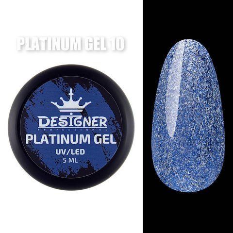 Designer Professional Platinum Gel № 10 с шиммером, 5 мл. 001568 фото