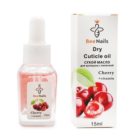 Сухое масло для кутикулы с пипеткой с ароматом вишни Bee Nails 15ml Nat-0478 фото