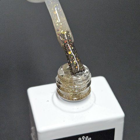 Закрепитель без липкого слоя Global Fasion Disco Yuki Glitter Top Coat 15 мл. № 2 Nat-0140 фото