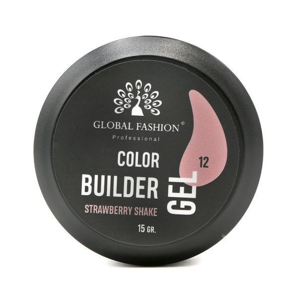 Гель для моделювання нігтів 15 гр, Color Builder Gel 12- Strawberry shake Nat-0924 фото