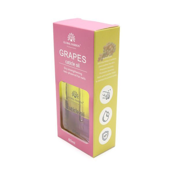 Сухое масло укрепляющее двухфазное для ногтей Global Fashion Grapes 60ml Nat-0528 фото
