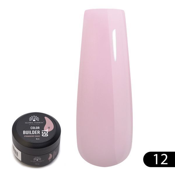 Гель для моделювання нігтів 15 гр, Color Builder Gel 12- Strawberry shake Nat-0924 фото