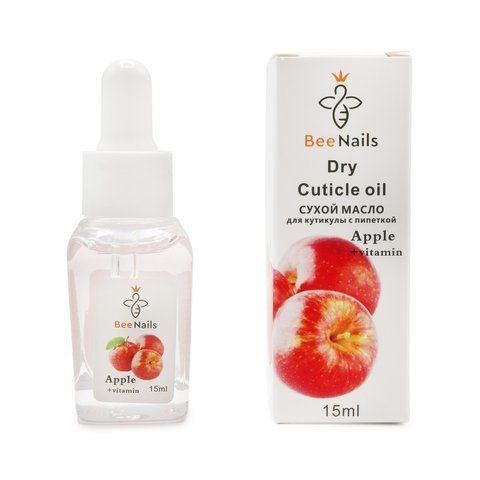 Сухое масло для кутикулы с пипеткой с ароматом яблоко Bee Nails 15ml Nat-0479 фото
