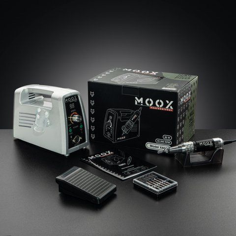 Фрезер Moox Professional X801 для манікюру та педикюру на 55 000 об./хв. та 80W. (Срібло) 008426 фото