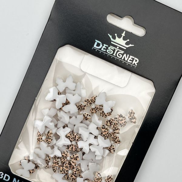 Объёмный декор Designer Professional для дизайна ногтей леопардовые бантики B15 Nat-0279 фото