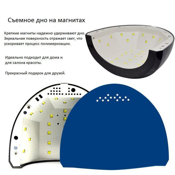 LED+UV лампа для маникюра SUN One 48W Черная 00531 фото