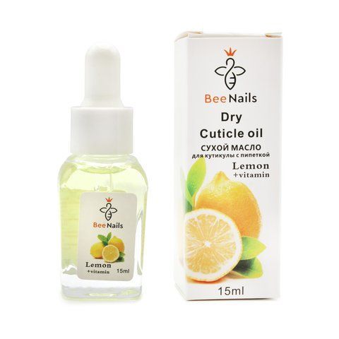 Сухое масло для кутикулы с пипеткой с ароматом лимона Bee Nails 15ml Nat-0480 фото