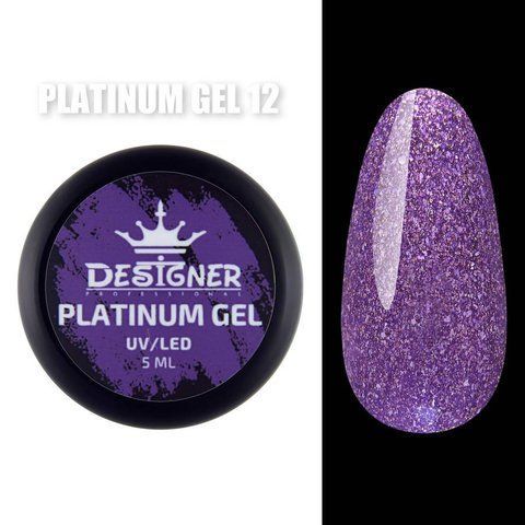 Designer Professional Platinum Gel № 12 с шиммером, 5 мл. 001588 фото