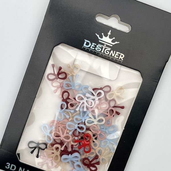 Объёмный декор Designer Professional для дизайна ногтей разноцветные бантики B16 Nat-0280 фото