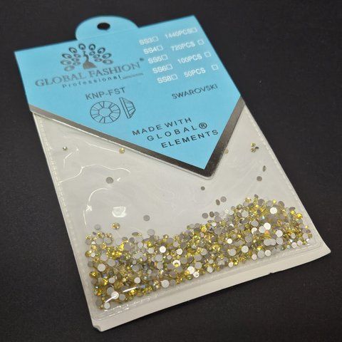 Декор для ногтей Global Fashion Swarovski Камни желтые, маленькие 008582 фото