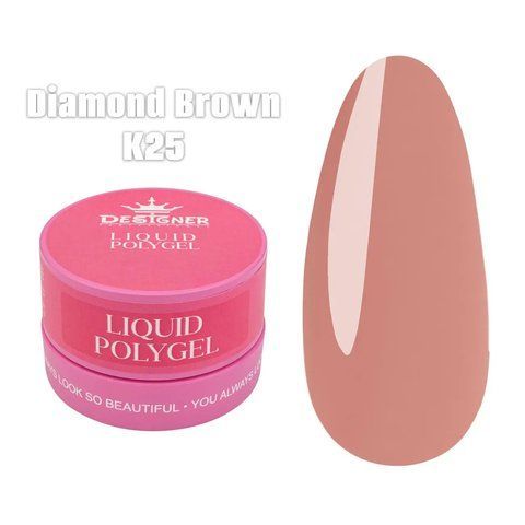 Рідкий Полігель Designer Liquid Polygel 30мл. K25 Diamond Brown 009175 фото