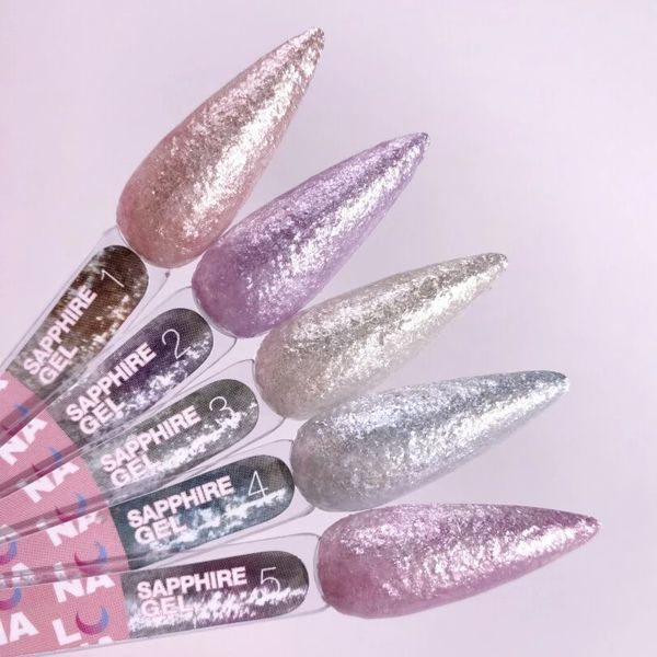 Гель для нігтів блискітки LUNA Sapphire Gel 5мл. №4 Nat1204 фото