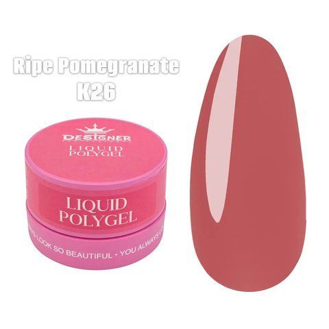 Рідкий Полігель Designer Liquid Polygel 30мл. K26 Ripe Pomegranate 009176 фото