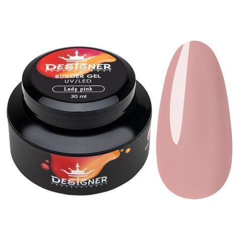 Моделюючий гель Designer Builder Gel 30 мл. для нарощування та зміцнення нігтів Lady Pink B05 04372 фото