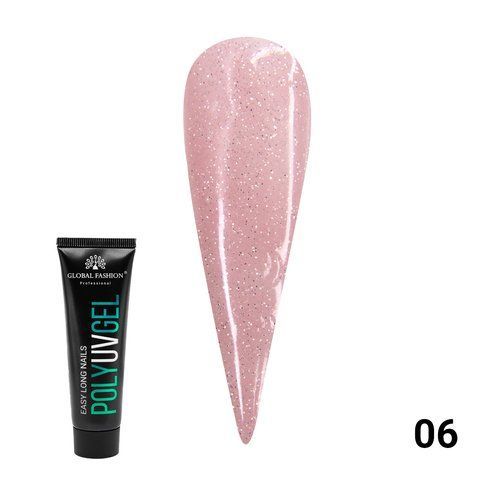 Полігель із шимером Polygel with shimmer Global Fashion 30 мл No 06 02584 фото