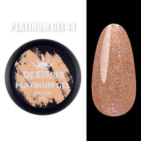 Designer Professional Platinum Gel № 14 с шиммером, 5 мл. 001590 фото