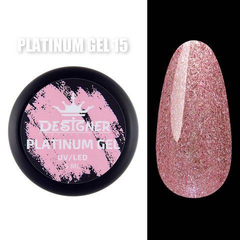 Designer Professional Platinum Gel № 15 с шиммером, 5 мл. 001591 фото