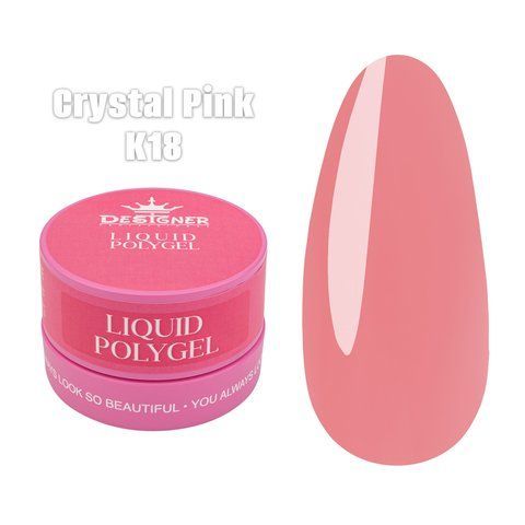 Рідкий полігель Designer Professional 30мл. у банцi К18 Crystal Pink 010299 фото