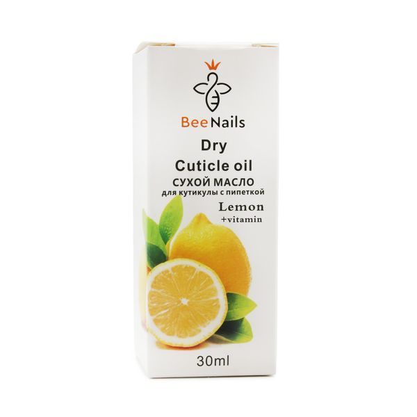 Суха олія для кутикули з піпеткою з ароматом лимону Bee Nails 30ml Nat-0483 фото