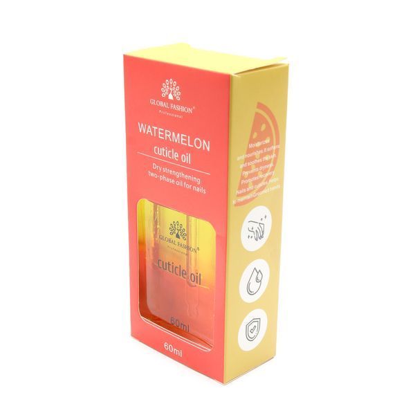 Сухое масло укрепляющее двухфазное для ногтей Global Fashion Watermelon 60ml Nat-0533 фото