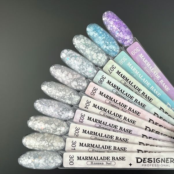Кольорова база з білими конфетті Marmalade Base Designer Professional 9 мл. №303 009999 фото