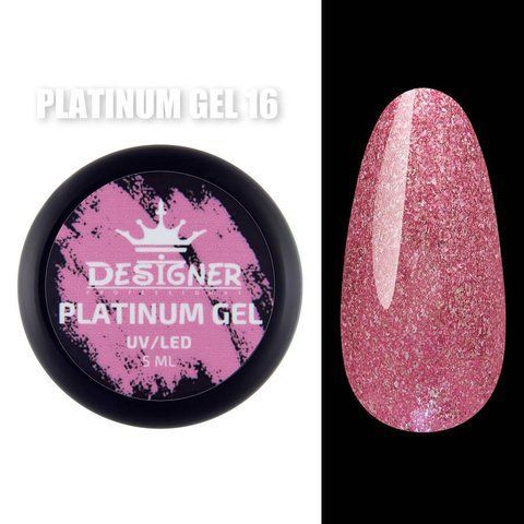 Designer Professional Platinum Gel № 16 с шиммером, 5 мл. 001599 фото