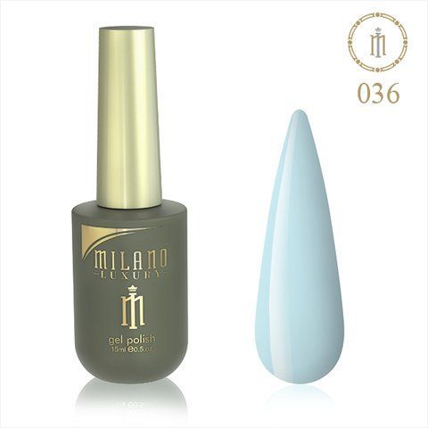 Гель лак MILANO LUXURY 15 мл № 036 (Бело-голубой) 01357/36 фото