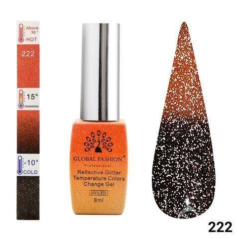 Гель лак Global Fashion термо Temperature Color Change Disco 8 мл. 222 Nat-0883 фото