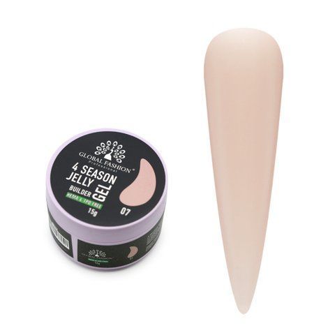 Гель для нарощування та зміцнення нігтів Global Fashion 4 Season Jelly Builder Gel №07 Mary387 фото