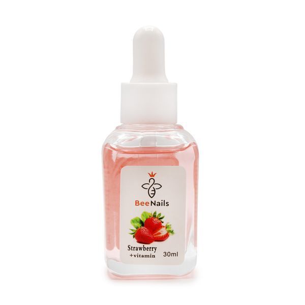 Суха олія для кутикули з піпеткою з ароматом полуниці Bee Nails 30ml Nat-0484 фото