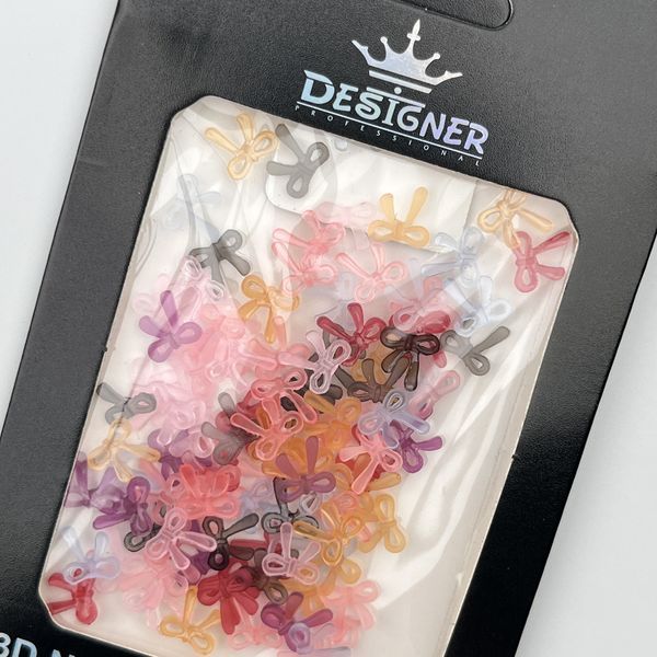 Объёмный декор Designer Professional для дизайна ногтей разноцветные бантики B20 Nat-0284 фото