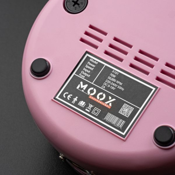 Фрезер Moox Professional X101 на 50 000 об/хв. та 70W. для манікюру та педикюру (Рожевий) 007966 фото