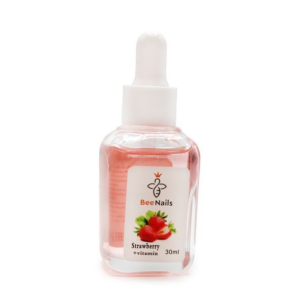 Суха олія для кутикули з піпеткою з ароматом полуниці Bee Nails 30ml Nat-0484 фото