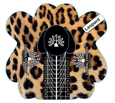 Одноразовые формы для наращивания ногтей 10 шт Leopard 04208 фото