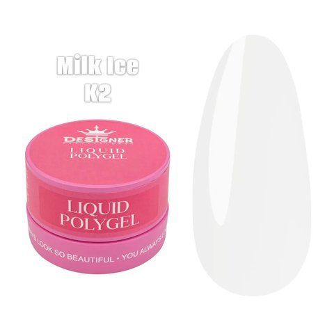 Рідкий Полігель Designer Liquid Polygel 30мл. K2 Milk Ice 009152 фото