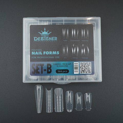 Набор разные верхние формы для наращивания ногтей Designer Professional SET-B Nat-0407 фото