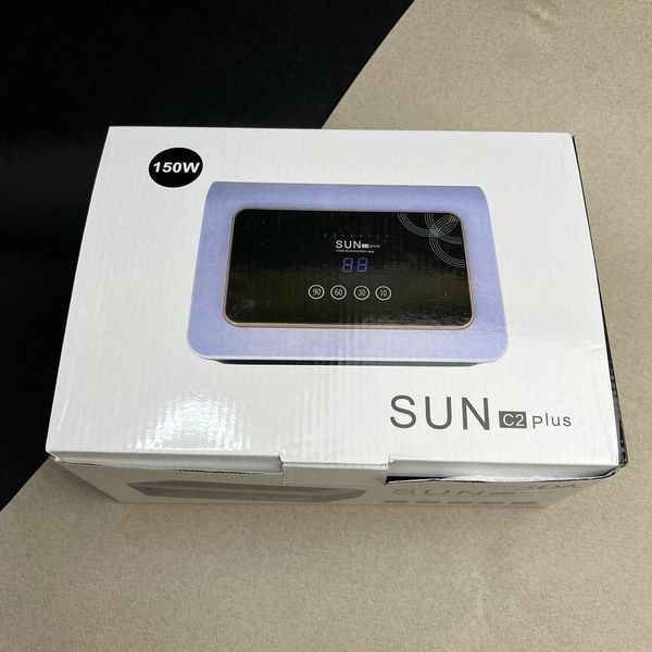 Лампа для маникюра Sun C2 Plus на 150 Вт. 50 лампочек с вентилятором на две руки Золотой 004838 фото