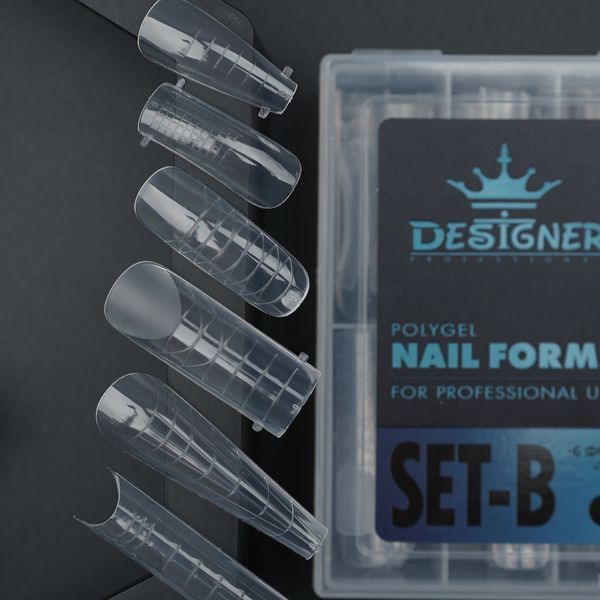 Набір різні верхні форми для нарощування нігтів Designer Professional SET-B Nat-0407 фото