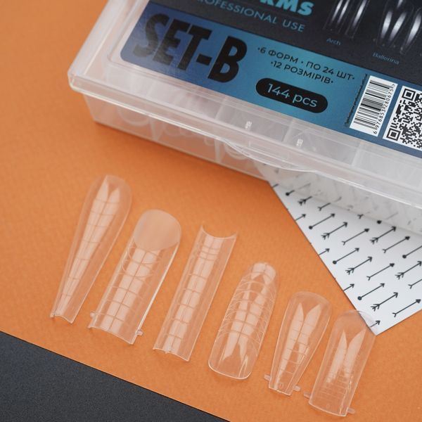 Набір різні верхні форми для нарощування нігтів Designer Professional SET-B Nat-0407 фото