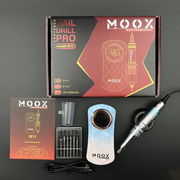 Фрезер Мокс IX11 (Gradient Blue) на акуммуляторі 45 000 об/хв. та 35 W. для манікюру та педикюру 0006691 фото