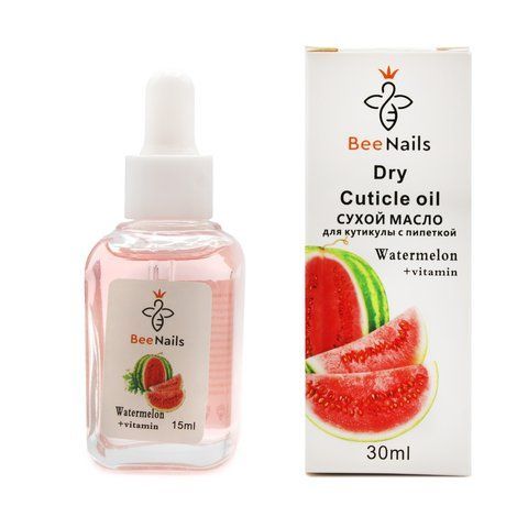 Сухое масло для кутикулы с пипеткой с ароматом арбуза Bee Nails 30ml Nat-0485 фото